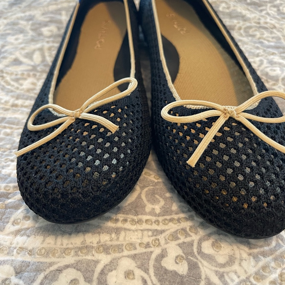 Rothy’s Women’s The Ballet Flat Bow Noir Mesh Black Ballerina Size 11 NWOT - Picture 6 of 6
